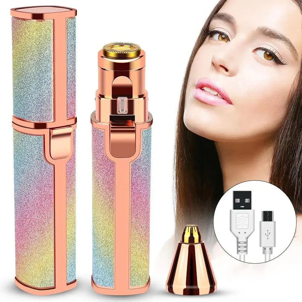 Rasoir électrique 2 en 1 pour femmes Rechargeable épilateur Facial sans douleur تنزوت
