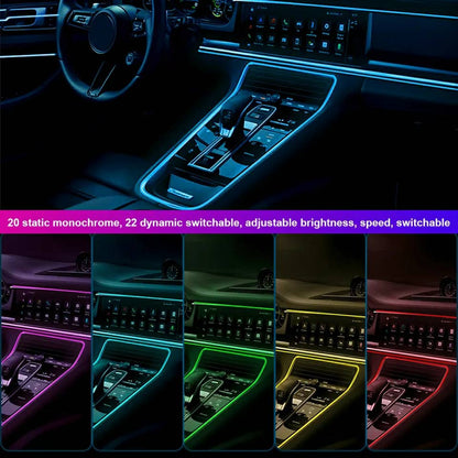 Bande lumineuse Fibre optique Led fluo RGB USB pour intérieur de voiture - تنزوت