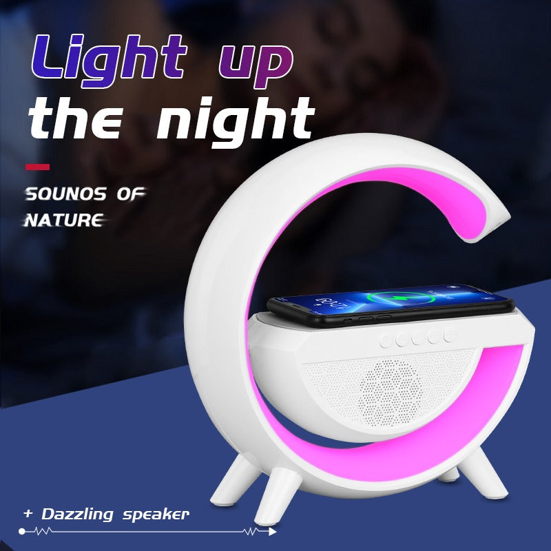 Lampe De Chevet RGB intelligente type Big G Wireless Charger / Speaker Bluetooth 5.2 HM-3201 | YN-2209 - تنزوت