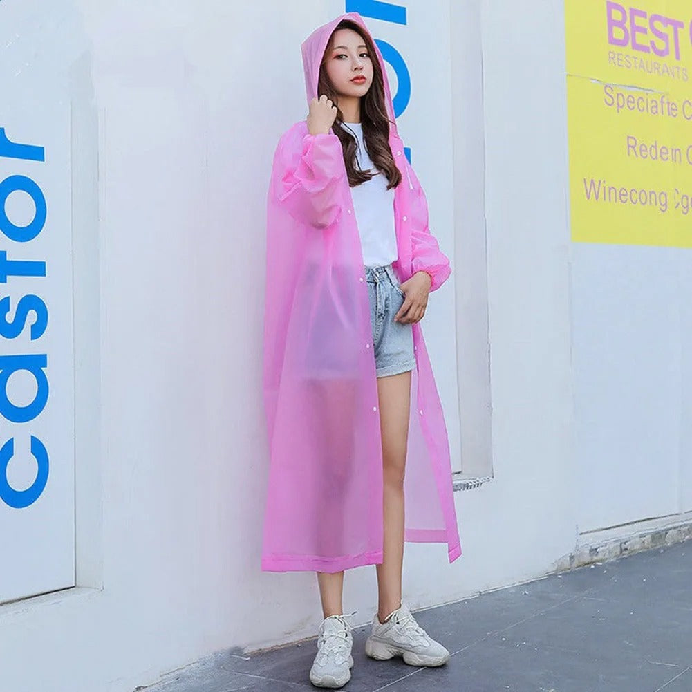 Manteau imperméable à capuche transparent, léger et réfléchissant, تنزوت