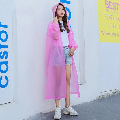 Manteau imperméable à capuche transparent, léger et réfléchissant, تنزوت
