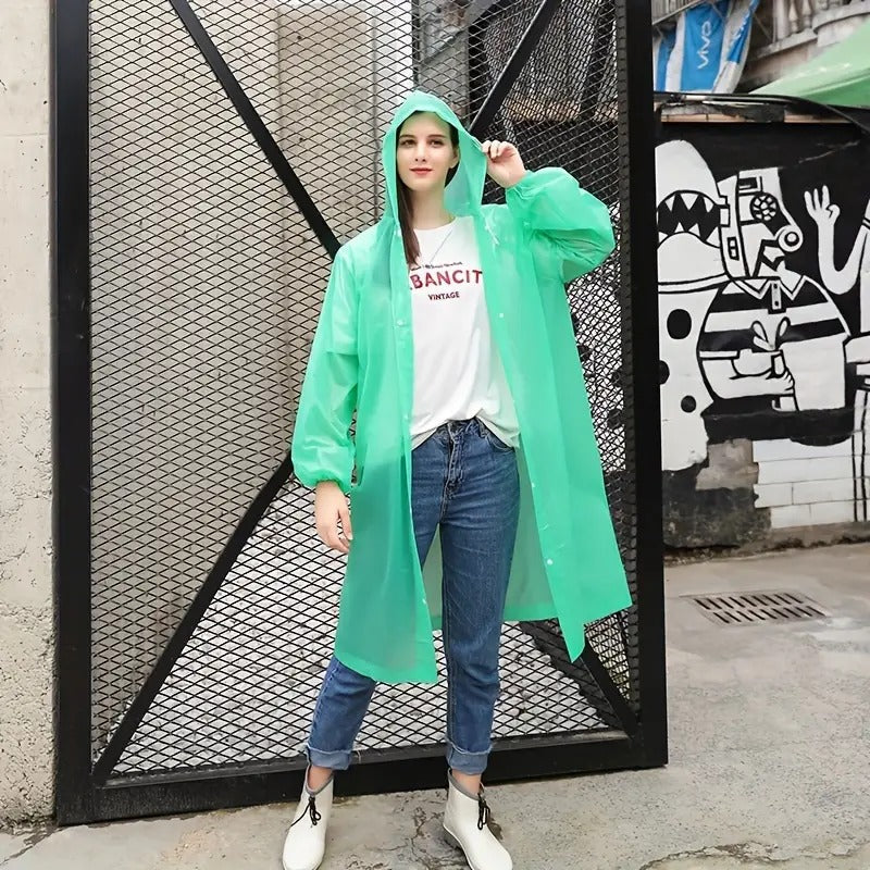 Manteau imperméable à capuche transparent, léger et réfléchissant, تنزوت