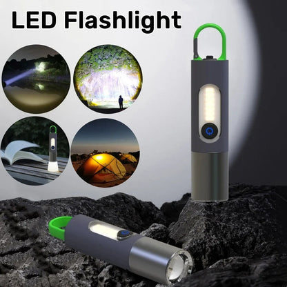 Lampe de poche LED zoomable 4 modes, Rechargeables 1800mAh تنزوت
