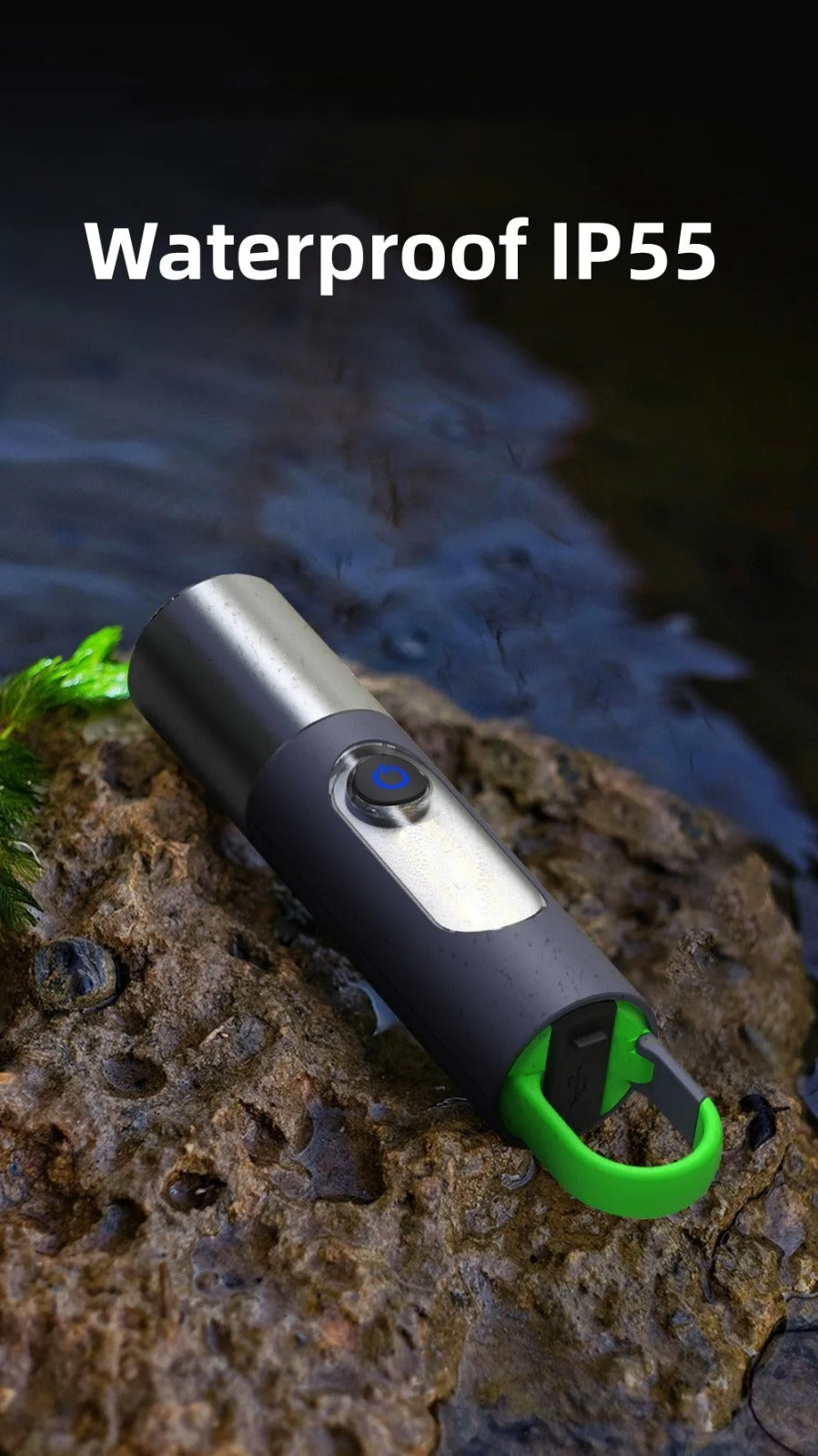 Lampe de poche LED zoomable 4 modes, Rechargeables 1800mAh تنزوت