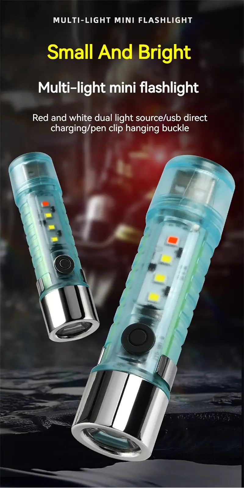 Mini lampe de poche LED multifonction super lumineuse avec aimant ZJ-023 تنزوت