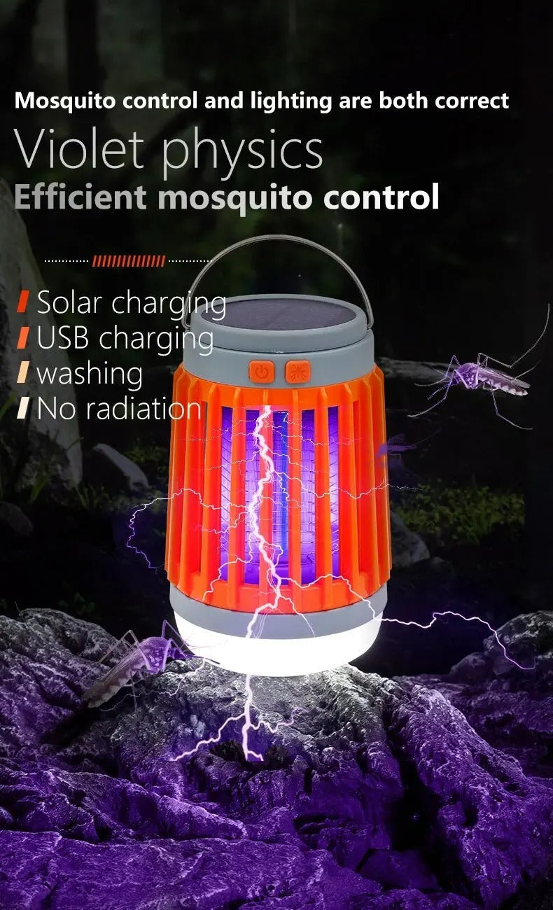 Lampe anti-moustique 3en1 fonctionne à l'énergie solaire et alimentée par batterie rechargeable تنزوت