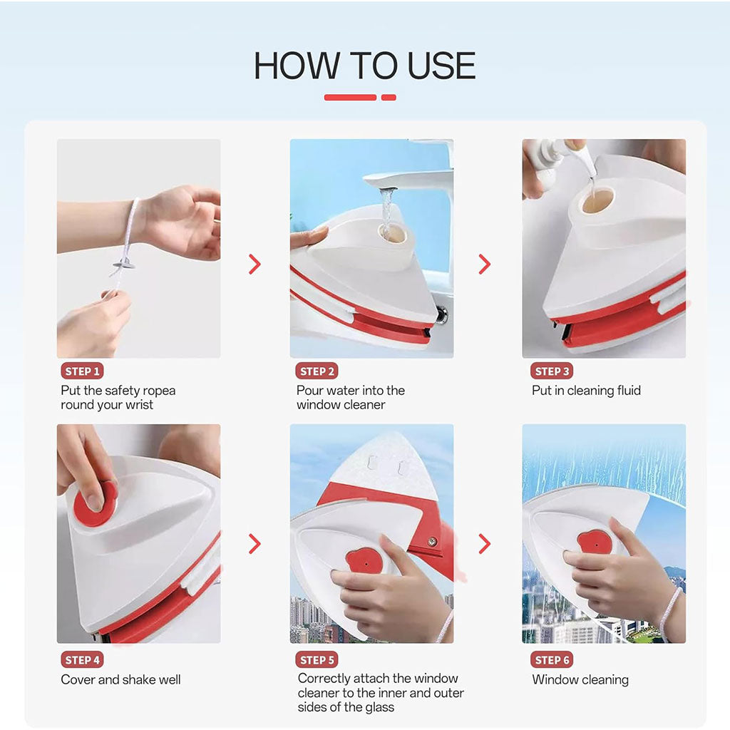 Nettoyeur Magnétique avec Injection de Liquide 3-8 mm – أداة مغناطيسية لتنظيف الزجاج الخارجي تنزوت