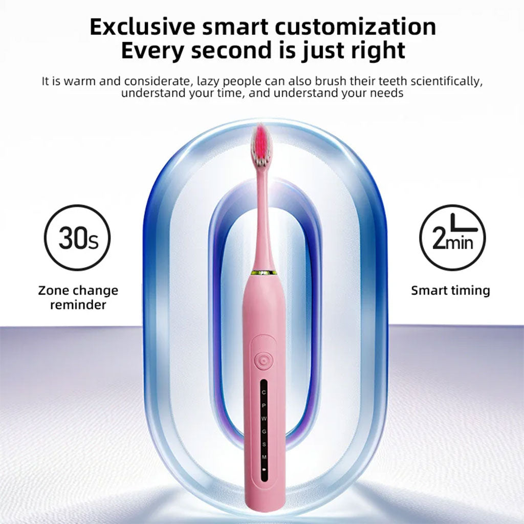 Brosse à Dents Électrique 4 Têtes Incluses Rechargeable et Étanche IPX7 – فرشاة أسنان كهربائية بأربعة رؤوس تنزوت
