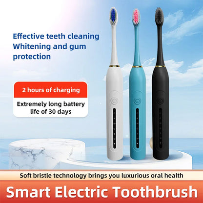 Brosse à Dents Électrique 4 Têtes Incluses Rechargeable et Étanche IPX7 – فرشاة أسنان كهربائية بأربعة رؤوس تنزوت