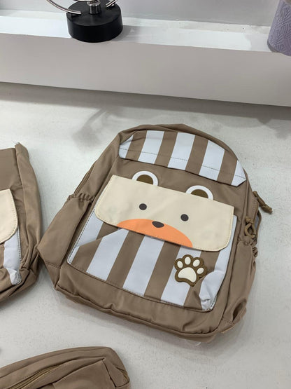 Ensemble de sacs d’école Kawai pour adolescents 3Pcs Ours Beige – محفظة 3 قطع كاواي بيج تنزوت