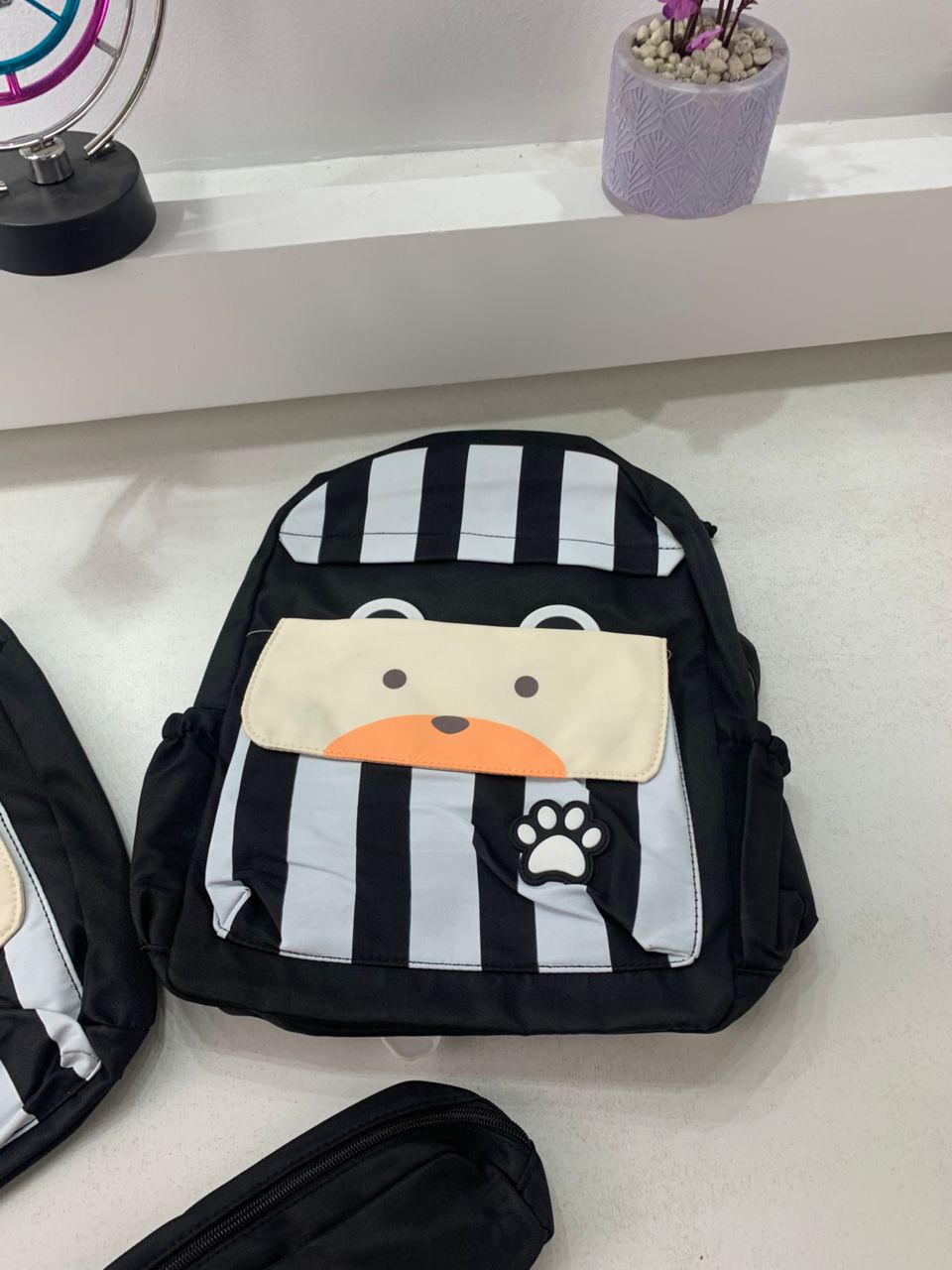Ensemble de sacs d’école Kawai pour adolescents 3Pcs Ours Noir – محفظة 3 قطع كاواي أسود تنزوت