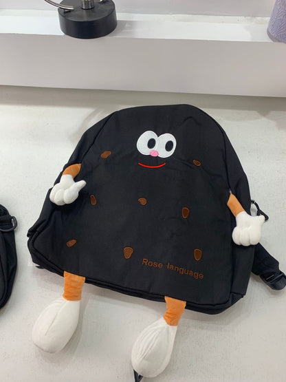 Ensemble de sacs d’école Kawai pour adolescents 3Pcs Language Noir – محفظة 3 قطع كاواي أسود تنزوت