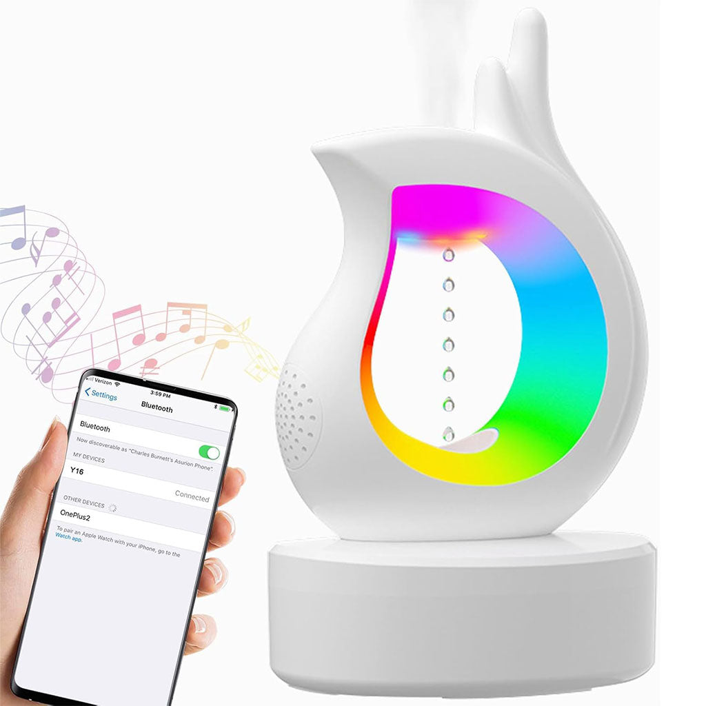 Humidificateur antigravité et haut-parleur Bluetooth RGB en forme de goutte d’eau – معطر جو ومكبر صوت تنزوت