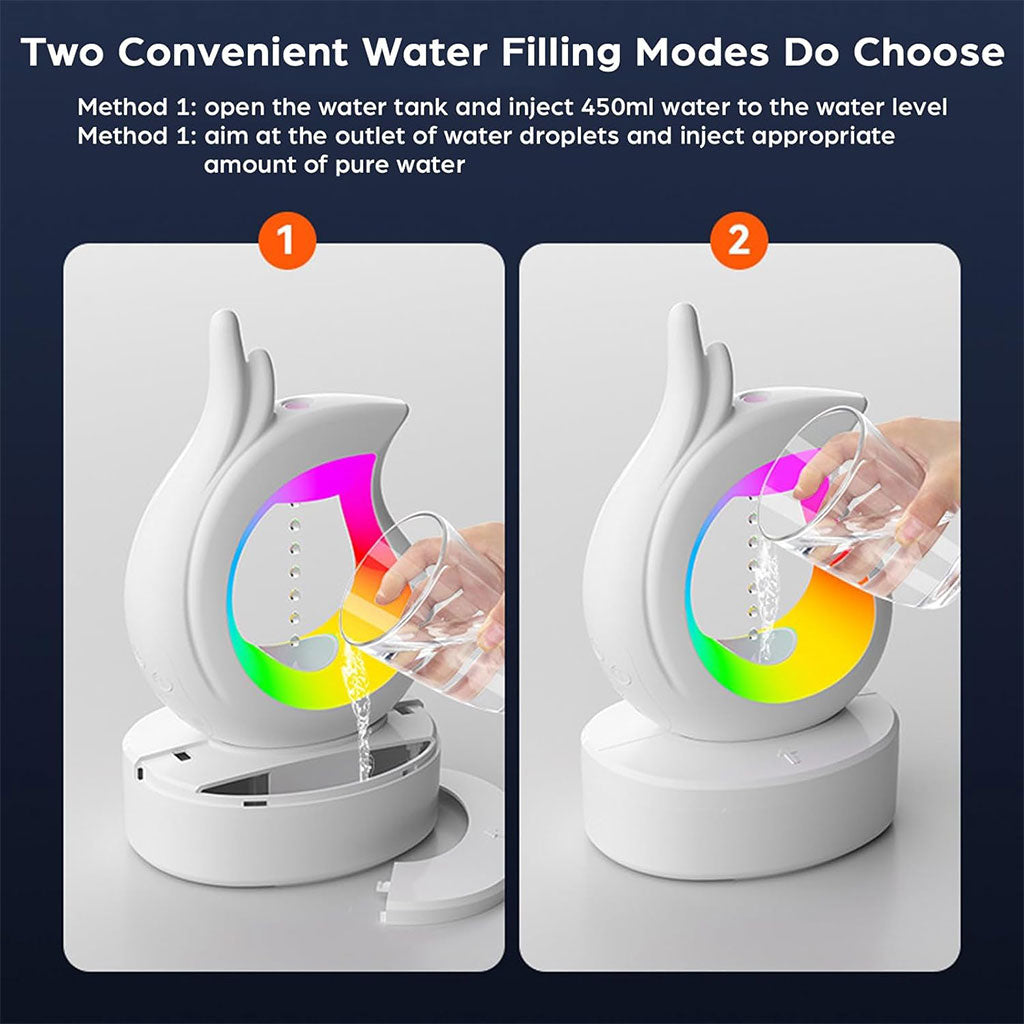 Humidificateur antigravité et haut-parleur Bluetooth RGB en forme de goutte d’eau – معطر جو ومكبر صوت تنزوت