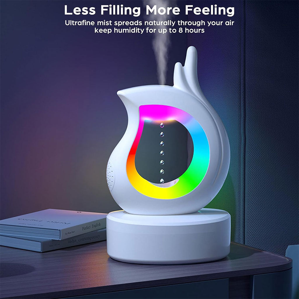 Humidificateur antigravité et haut-parleur Bluetooth RGB en forme de goutte d’eau – معطر جو ومكبر صوت تنزوت
