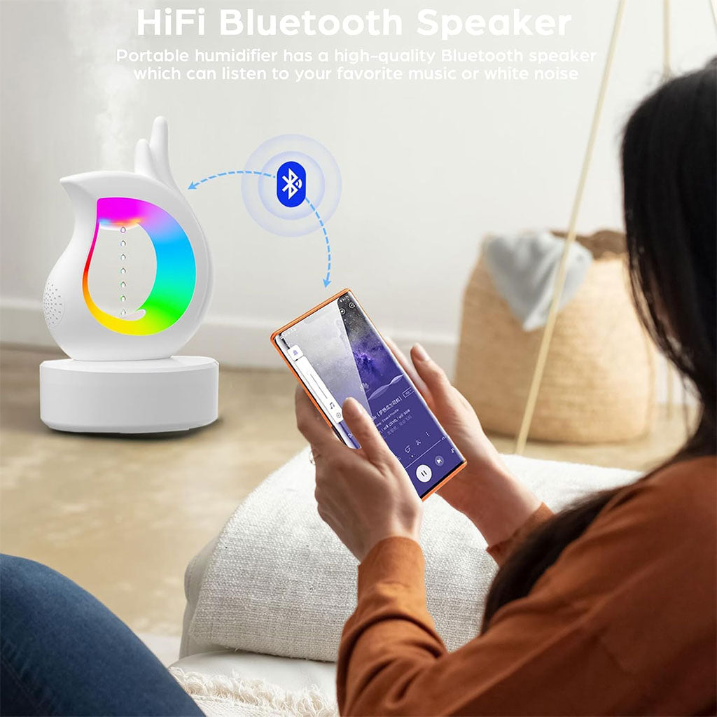 Humidificateur antigravité et haut-parleur Bluetooth RGB en forme de goutte d’eau – معطر جو ومكبر صوت تنزوت