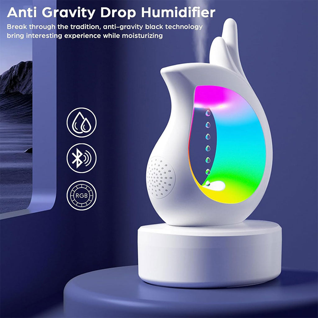 Humidificateur antigravité et haut-parleur Bluetooth RGB en forme de goutte d’eau – معطر جو ومكبر صوت تنزوت