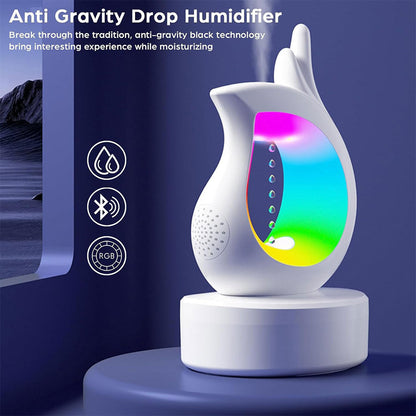 Humidificateur antigravité et haut-parleur Bluetooth RGB en forme de goutte d’eau – معطر جو ومكبر صوت تنزوت