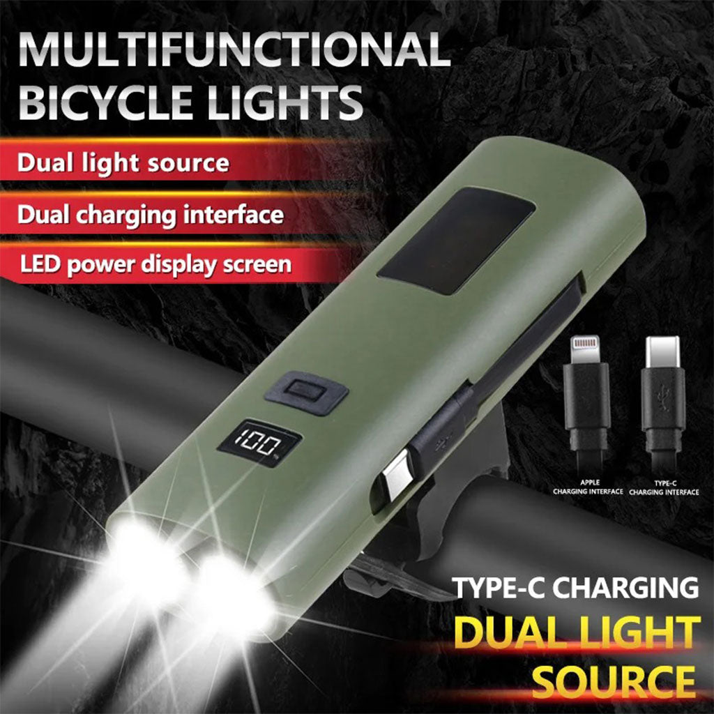 Éclairage de Vélo avant à LED et Power Bank 3000mAH – مصباح وبنك طاقة للدراجات الهوائية تنزوت