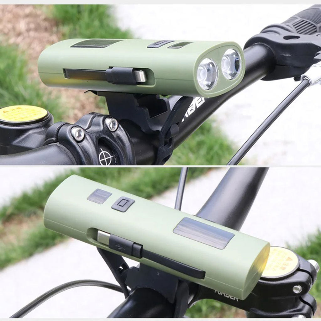 Éclairage de Vélo avant à LED et Power Bank 3000mAH – مصباح وبنك طاقة للدراجات الهوائية تنزوت