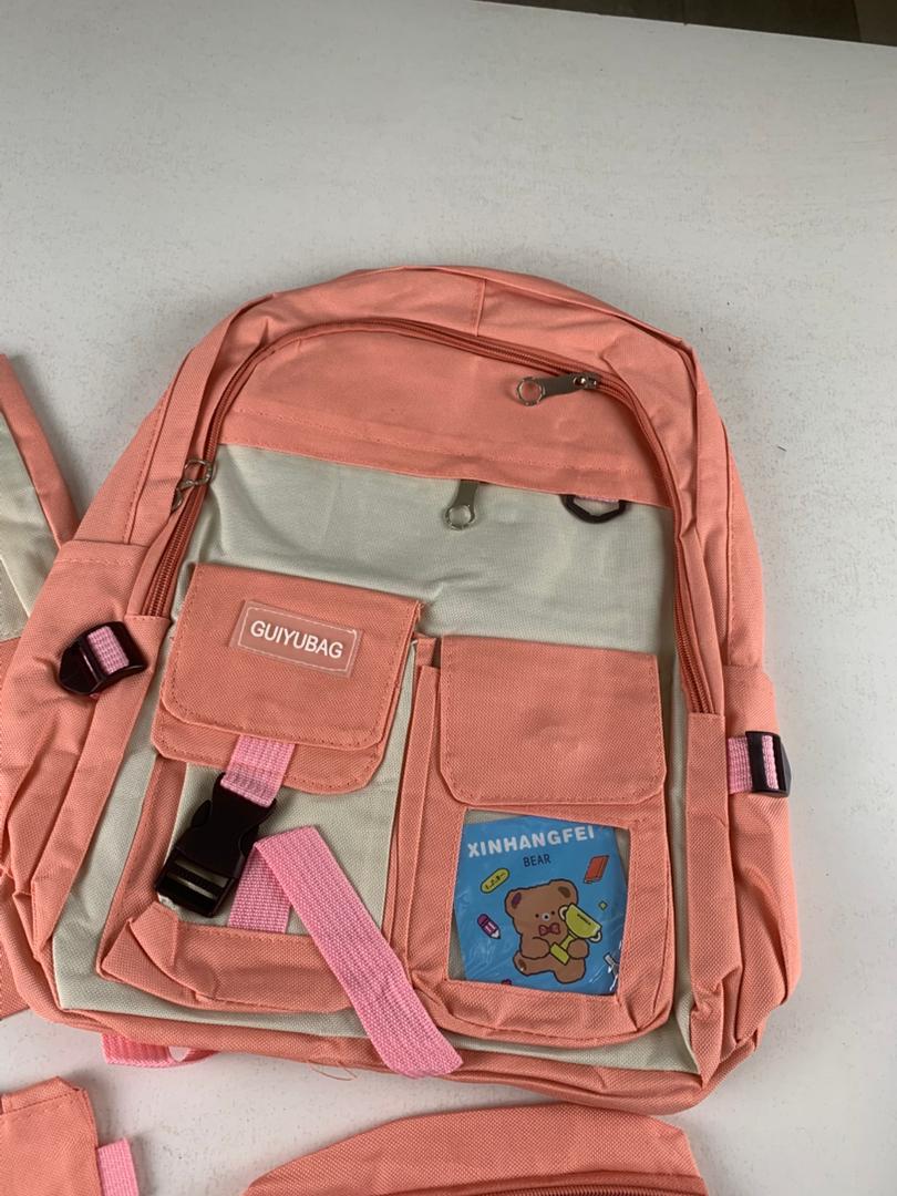 Ensemble de sacs d’école Kawai pour adolescents 4Pcs Guiyu V3 Rose – محفظة 4 قطع كاواي وردي تنزوت