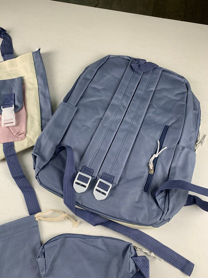 Ensemble de sacs d’école Kawai pour adolescents 5Pcs Guiyu V1 Bleu – محفظة 5 قطع كاواي أزرق تنزوت