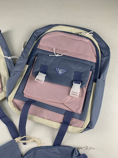 Ensemble de sacs d’école Kawai pour adolescents 5Pcs Guiyu V1 Bleu – محفظة 5 قطع كاواي أزرق تنزوت