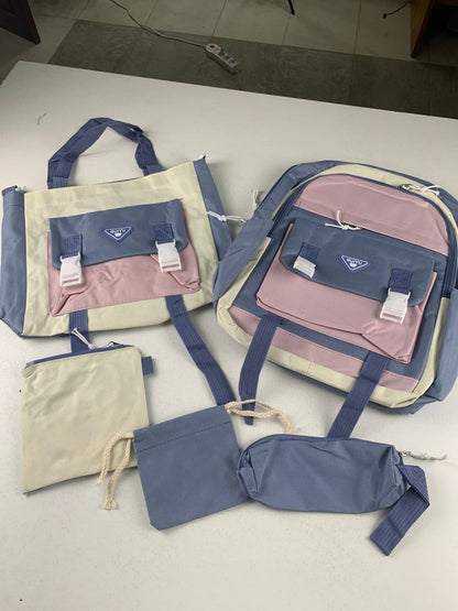 Ensemble de sacs d’école Kawai pour adolescents 5Pcs Guiyu V1 Bleu – محفظة 5 قطع كاواي أزرق تنزوت