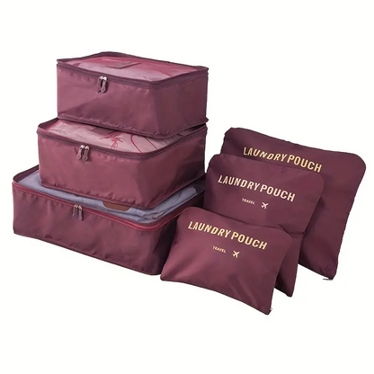 Ensemble de 6 Pcs Sacs de rangement Cube de voyage laundry Pouch تنزوت