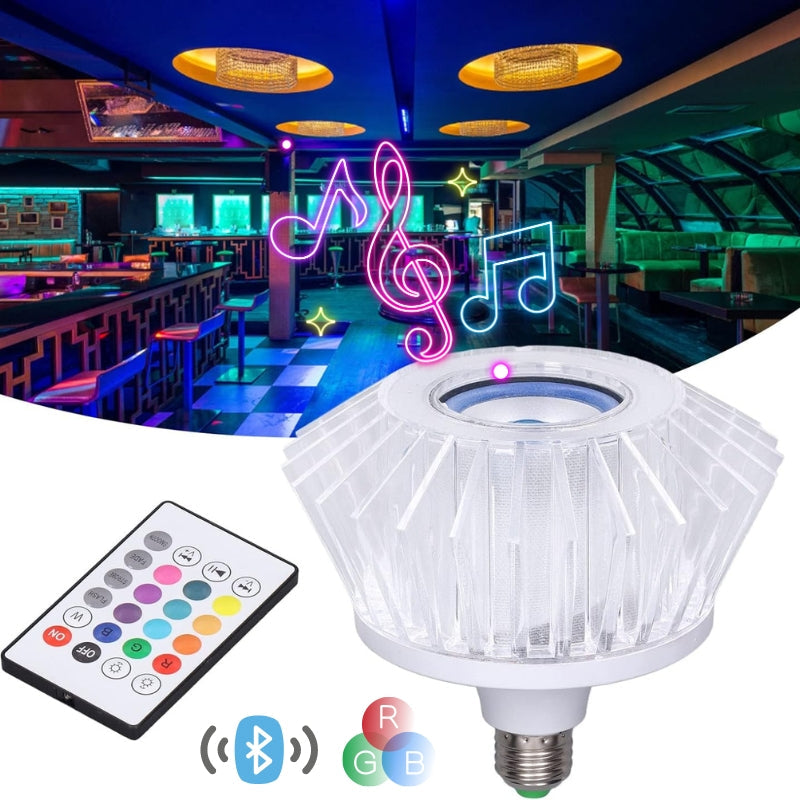 Ampoule musicale LED haut-parleur intégré Crystal Avec Bluetooth et télécommande 24W - تنزوت