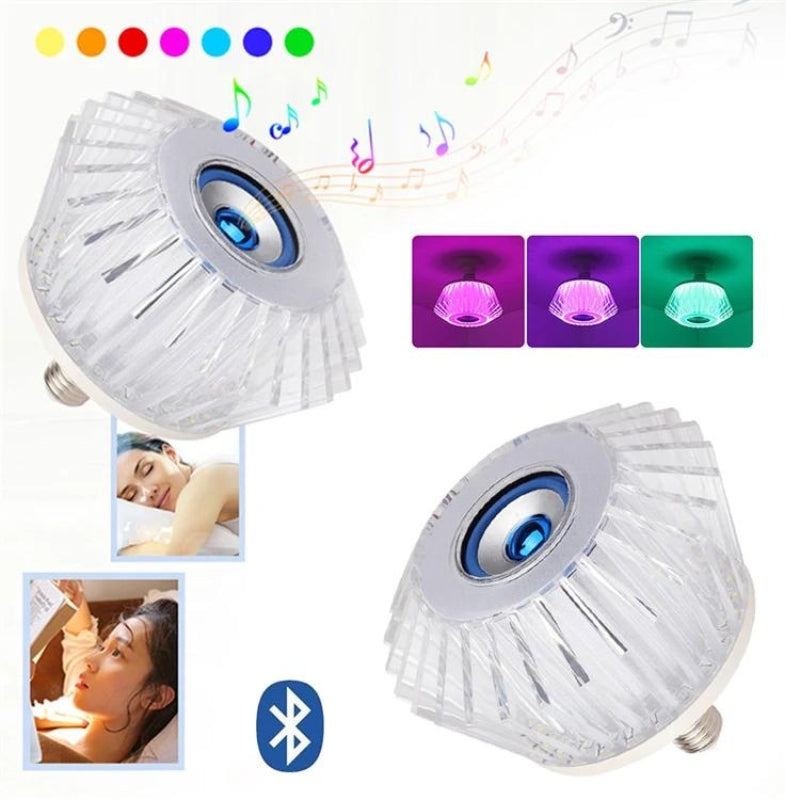 Ampoule musicale LED haut-parleur intégré Crystal Avec Bluetooth et télécommande 24W - تنزوت