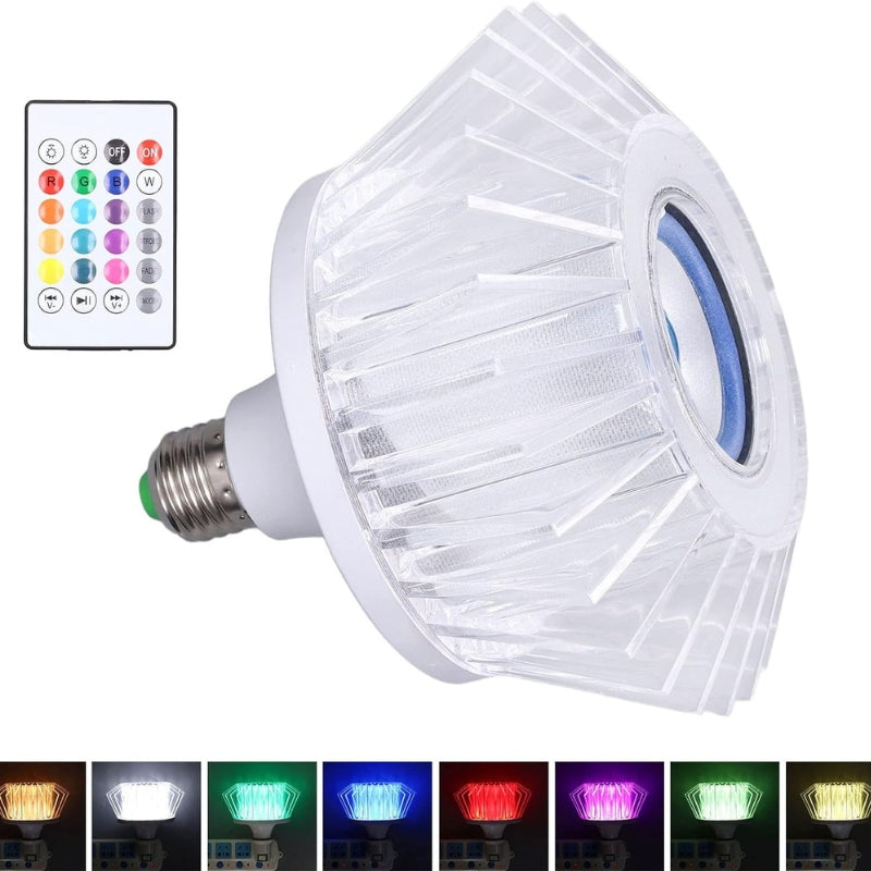 Ampoule musicale LED haut-parleur intégré Crystal Avec Bluetooth et télécommande 24W - تنزوت
