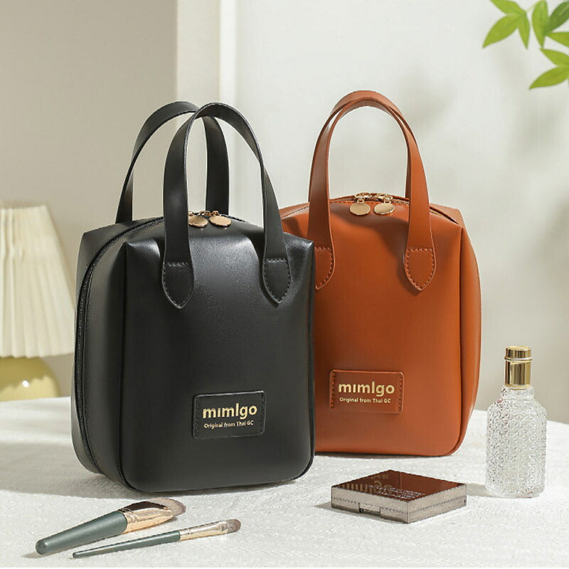 Pochette cosmétique ensimili cuir à double fermeture éclair تنزوت