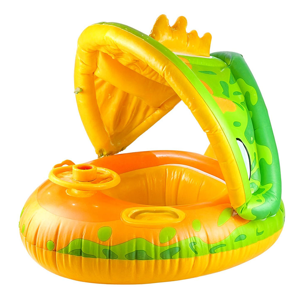 Bouée de natation gonflable pour bébé avec toit et Claxone – عوامة أطفال مع مظلة تنزوت