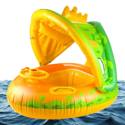Bouée de natation gonflable pour bébé avec toit et Claxone – عوامة أطفال مع مظلة تنزوت
