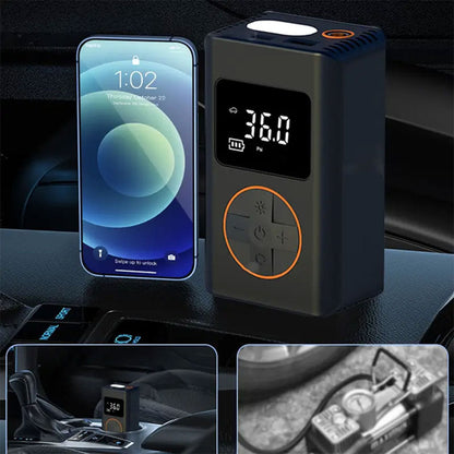 Compresseur d’air pour pneus de voiture avec manomètre numérique – جهاز ضغط الهواء - تنزوت