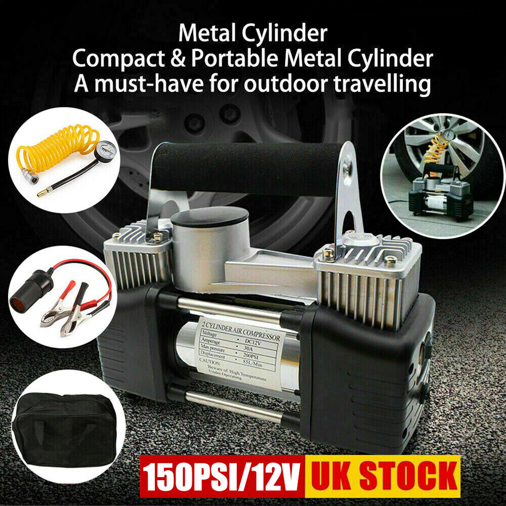 Compresseur automobile à double piston, 70 L/min, tuyau de 3 mètres, 12 V - تنزوت