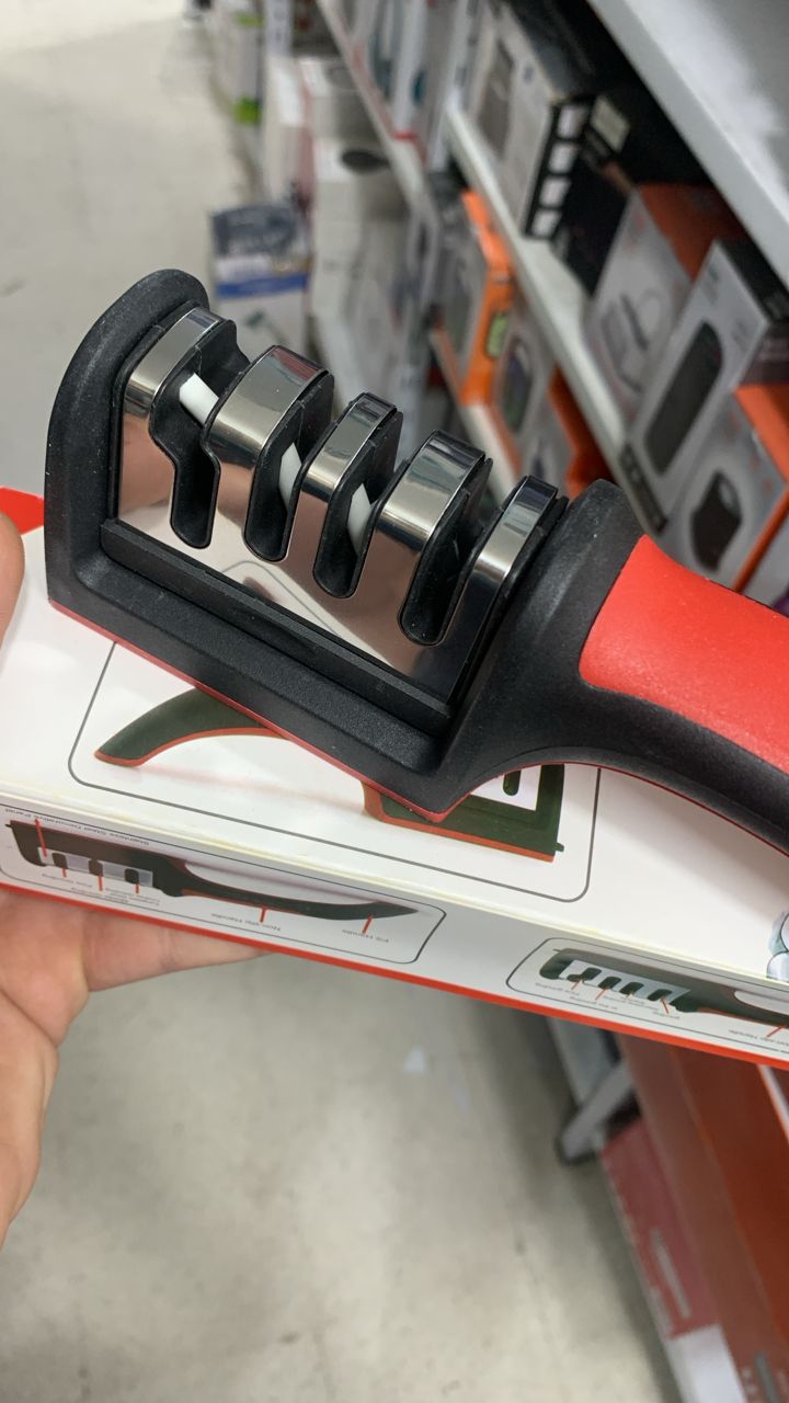 Aiguisoir de couteaux a 3 étapes en acier diamant enduit de céramique , outils d’affûtage de cuisine تنزوت