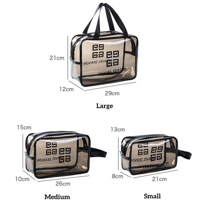 Pack 3 Pcs Sacs de toillete trousse à cosmétiques, trousse de maquillage, trousse de toilette étanche V2 تنزوت