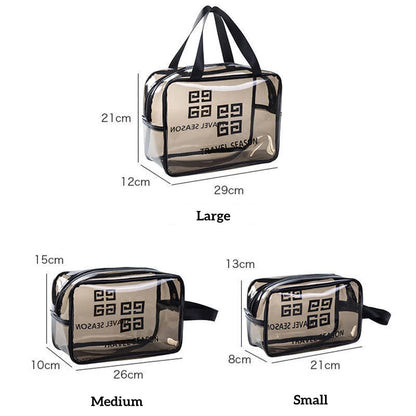 Pack 3 Pcs Sacs de toillete trousse à cosmétiques, trousse de maquillage, trousse de toilette étanche V2 تنزوت