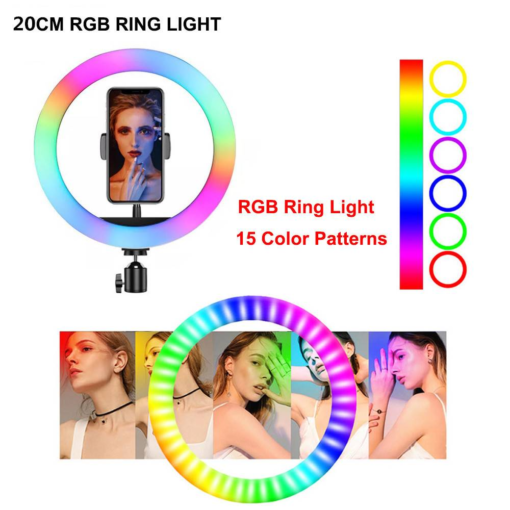 MJ-36 RGB LED Soft Ring Light With Stand-Selfie Light تنزوت