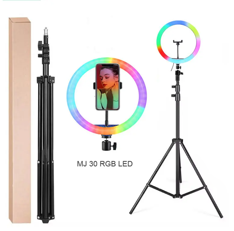 MJ-36 RGB LED Soft Ring Light With Stand-Selfie Light تنزوت