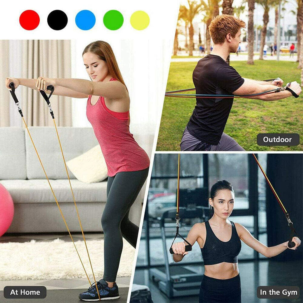 Cordes élastiques de musculation Ensemble de bandes pour sport 11Pcs (5Kg-45Kg) – طقم التدريب المنزلي تنزوت