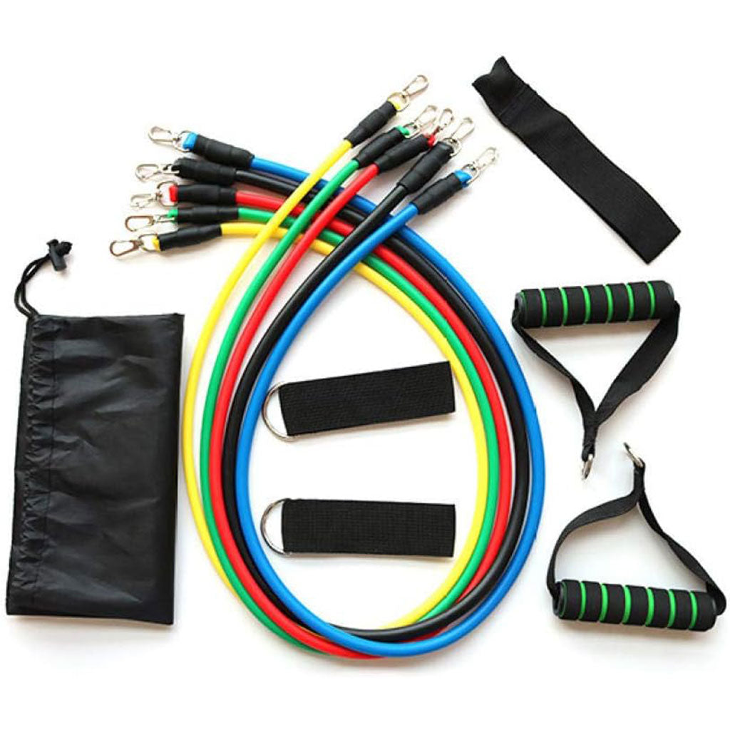 Cordes élastiques de musculation Ensemble de bandes pour sport 11Pcs (5Kg-45Kg) – طقم التدريب المنزلي تنزوت