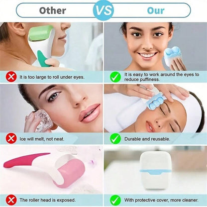 Rouleau de glace pour Massage du visage et des yeux , corps, mésothérapie , refroidissement, soulagement de la douleur تنزوت