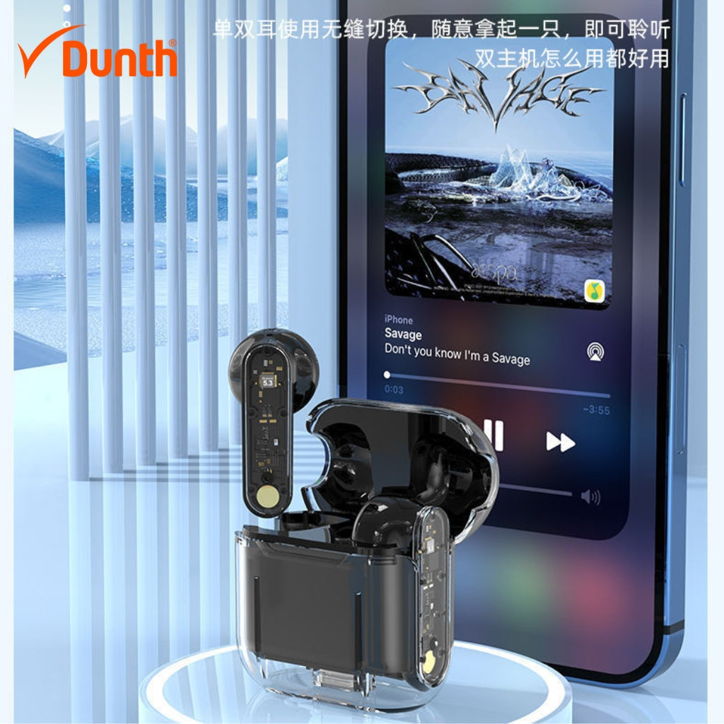 Écouteurs sans fil bluetooth, écouteur mains libres, couleur noir DUNTH DU-T151 - تنزوت