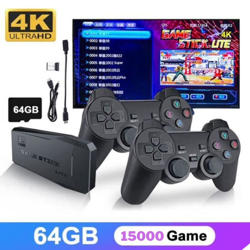 Console de jeu vidéo rétro avec 15000 jeux intégrés +2 manette sans fil 4K HDMI تنزوت