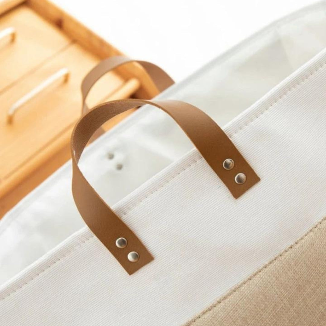 Grand panier à linge pliable en tissu domestique, rangement pour vêtements et jouets, grande capacité تنزوت