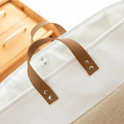 Grand panier à linge pliable en tissu domestique, rangement pour vêtements et jouets, grande capacité تنزوت
