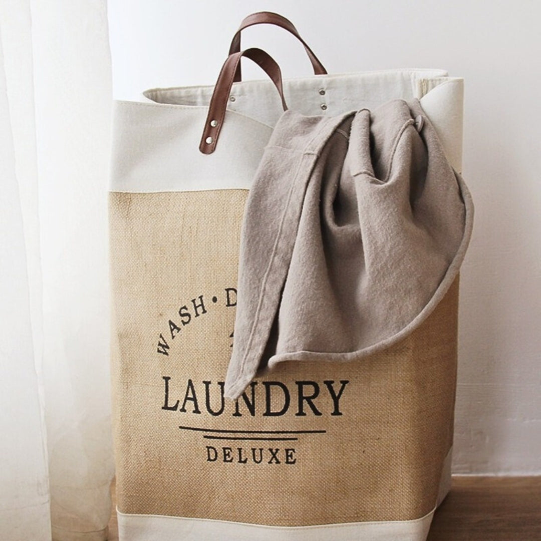 Grand panier à linge pliable en tissu domestique, rangement pour vêtements et jouets, grande capacité تنزوت